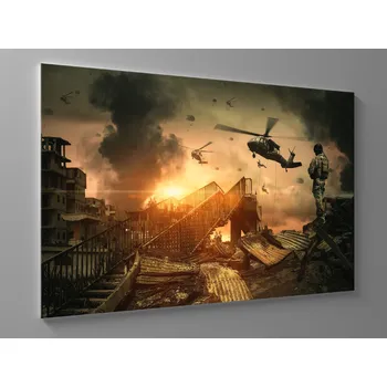 Obraz Obraz vojáci a helikoptéry Rozměr: 60 x 40 cm