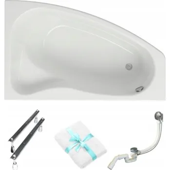 Vana Asymetrická akrylátová vana Cersanit Sicilia, boční odtok, 160 x 100 cm