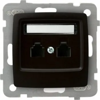 Elektrická zásuvka Telefonní zásuvka nástěnná Ospel hnědá