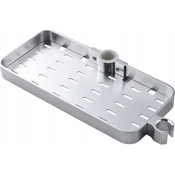 Obraz Sprchová polička na tyč, bez vrtání, stříbrná