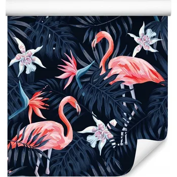 Tapeta Tapeta do obývacího pokoje PLAMEŇÁCI Tropické Listy Příroda