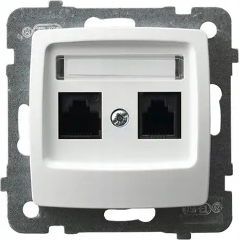 Elektrická zásuvka OSPEL DVOJITÁ POČÍTAČOVÁ ZÁSUVKA KAT. 5E BÍLÁ KARO GPK-2S/K/m/00