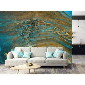 Tapeta Tapeta modrozlatá abstrakce