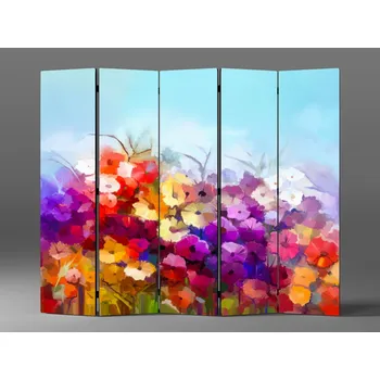 Paraván Paraván olejomalba květiny Rozměr: 225 x 180 cm