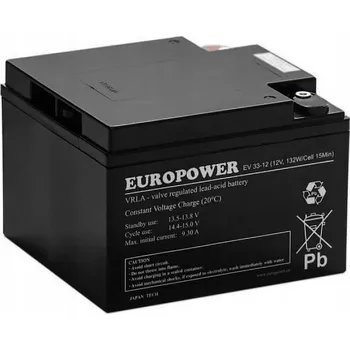 Záložní baterie EV 33-12 (12V 33Ah) Europower UPS nouzové osvětlení mobilní zařízení Akumulátor