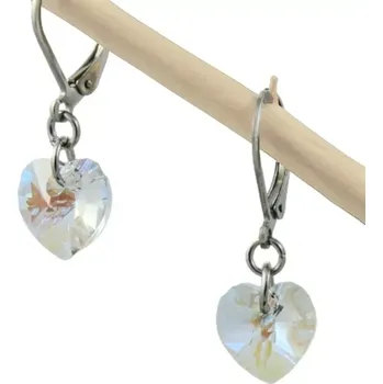 Náušnice Náušnice Swarovski srdíčka křišťálová