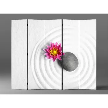 Paraván Paraván růžový leknín zen Rozměr: 225 x 180 cm