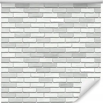Tapeta Tapeta na zeď bílá, starobylá cihla, 3D efekt