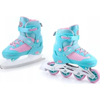 Kolečkové brusle 2v1 brusle + kolečkové brusle nastavitelné SMJ sport LILY 34-37