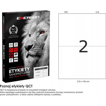 Samolepící etiketa Samolepicí etikety A4, 100 listů EMERSON, 210 x 148 mm