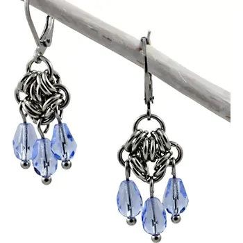 Náušnice Modré náušnice s broušenými kapkami