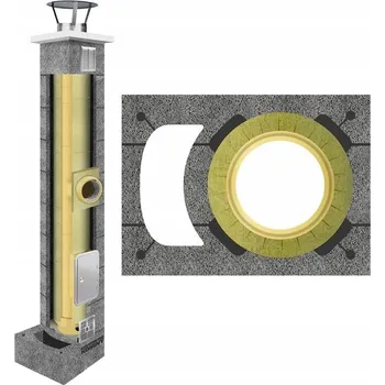 Komín Keramický komín, komínový systém KW fi 200 15m, izolovaná a zateplená sada