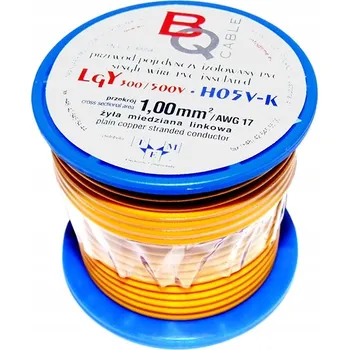 elektrický kabel Kabel LGY/H05V-K 1,00 mm2 10 m Žlutý