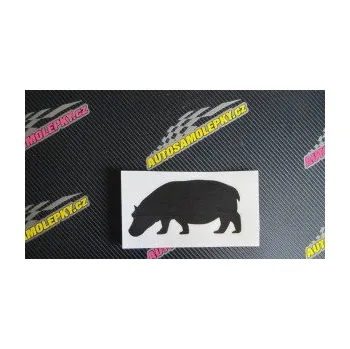 Samolepící dekorace SAMOLEPKA Hroch 001 levá (10 - červená) NA AUTO, NÁLEPKA, FÓLIE, POLEP, TUNING, VLASTNÍ TEXT, TISK, AUTOSAMOLEPKY.cz, POLEPY, OBRÁZEK, LOGO, SAMOLEPKY