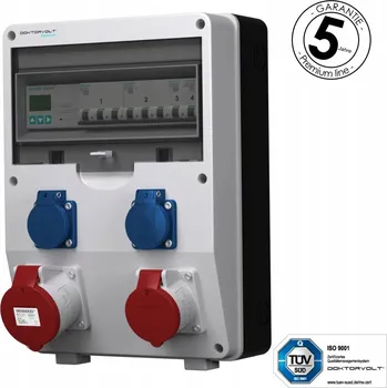 Rozvaděč Staveništní rozvaděč s elektroměrem 3F Siemens pTD-S 32A 16A 2x230V Schuko
