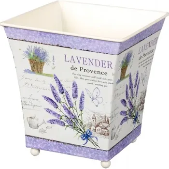 Obal na květináč Nohel Garden Obal na květník LAVENDER DE PROVENCE plechový 12x12x13cm