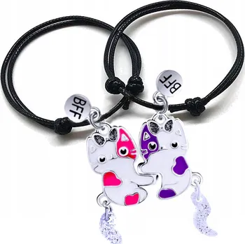 Náramek NÁRAMKY přátelství BEST FRIENDS BFF kočky magnetické NÁRAMEK PRO PÁRY