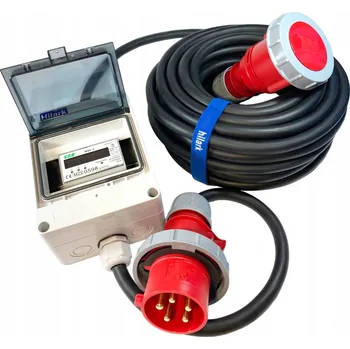 Prodlužovací kabel PRODLUŽOVACÍ KABEL silová gumová H07RN-F 5x4 32A silná s POČÍTADLEM ENERGIE 20 m