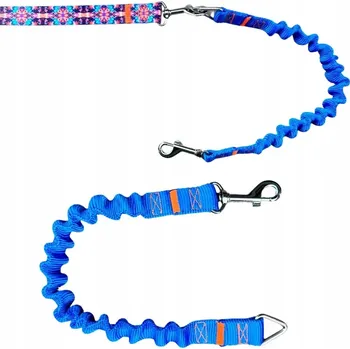 Vodítko pro psa Tlumič nárazů pro vodítko pro psy MODRÝ vodítko sportovní tradiční