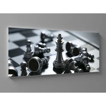 Obraz XXL obraz zatíší stříbrných šachů Rozměr: 200 x 100 cm