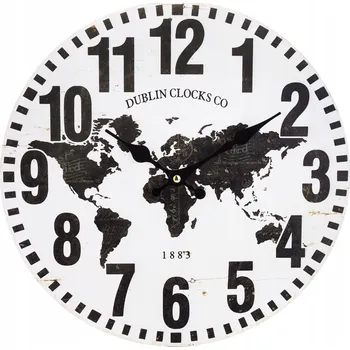 Hodiny NÁSTĚNNÉ HODINY KULATÝ DEKORATIVNÍ KLASICKÉ 34 CM VINTAGE RETRO