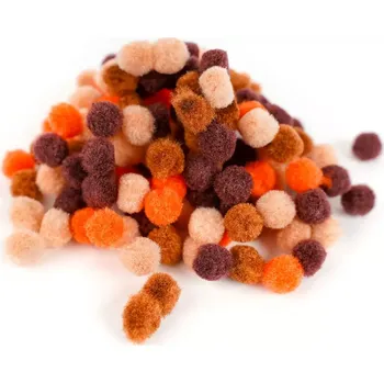 Vánoce Bambulky akrylové 10 mm 08 hnědé