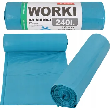 Pytle na odpadky PYTLE NA ODPAD LDPE SILNÉ ODOLNÉ 240L MODRÉ 10 Ks