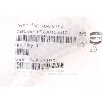 Síťový konektor HARTING HAN 16A-STI-S 09200162612 ! NOVÉ !