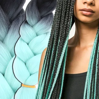 SYNTETICKÉ VLASY na copánky Ombre Barevné copánky Prameny 120 cm