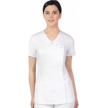 Dámské sako 38 DÁMSKÝ ZDRAVOTNICKÝ KABÁTEK KOSMETICKÝ PLÁŠŤ 363B NA PATENTKY