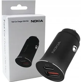 ORIGINÁLNÍ AUTOMOBILOVÁ NABÍJEČKA USB-C NOKIA FAST CHARGER MINI 20W ČERNÁ