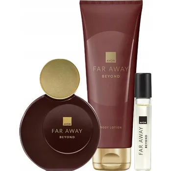Dámský parfém AVON SADA FAR AWAY BEYOND 3 KOSMETICKÉ PRODUKTY: PARFÉM + TĚLOVÉ MLÉKO + PARFÉMOVÁ VODA