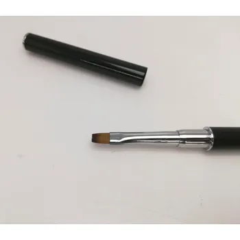 Kosmetický štětec Štětec na gel rovný s krystalky Černý #4