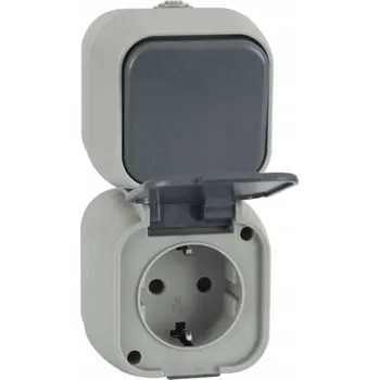 Elektrická zásuvka Elektrická Zásuvka hermetická Led šedá