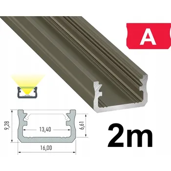 LED páska LED hliníkový profil TYP A INOX 2M pro LED pásky