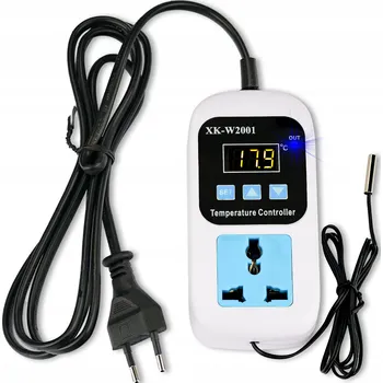 Termostat ELEKTRONICKÝ TERMOSTAT REGULÁTOR TEPLOTY S KABELEM A ZÁSUVKOU 230V 1500W