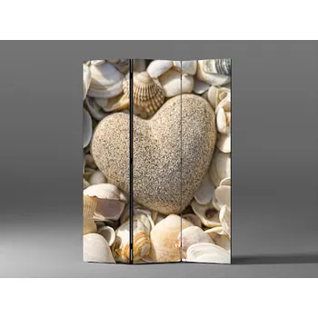 Paraván Paraván kamenné srdce a mušle Rozměr: 135 x 180 cm