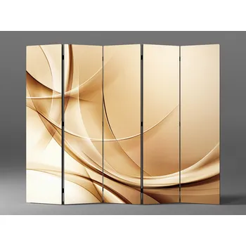 Paraván 3D paraván abstrakce krémové vlny Rozměr: 225 x 180 cm