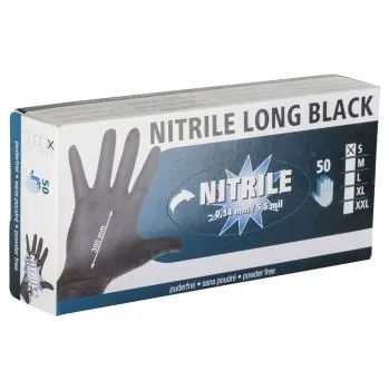 Pracovní rukavice Rukavice Kerbl Long Black velikost 7 - S, 25 párů