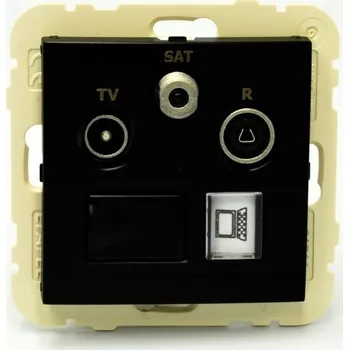 Elektrická zásuvka Anténní a internetová zásuvka do zdi Efapel černá