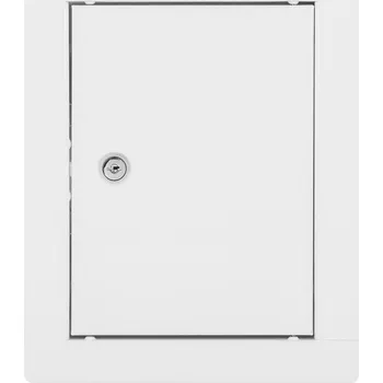 Obraz REVÍZNÍ DVÍŘKA KOVOVÁ BÍLÁ 15x20 NA ZÁMEK