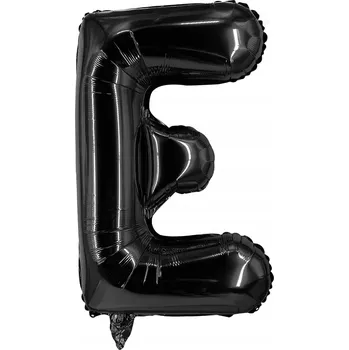 Balónek VELKÝ FÓLIOVÝ BALÓNEK PÍSMENO E ČERNÉ NAROZENINY 40CM