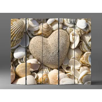 Paraván Paraván kamenné srdce a mušle Rozměr: 225 x 180 cm