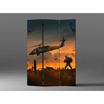 Paraván Paraván vojenská helikoptéra v boji Rozměr: 135 x 180 cm