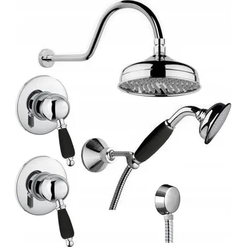 Sprchový set NOTTE sprchový set retro. Černý porcelán.