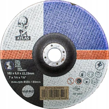 Brusný kotouč KOTOUČ NA BROUŠENÍ KOVŮ 180x6,0x22,2 MM ATLAS