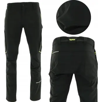 Pracovní obuv Pánské pracovní kalhoty elastické pohodlné s reflexními prvky do pasu černé velikost 58