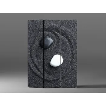 Paraván Paraván jin jang v černém písku Rozměr: 135 x 180 cm