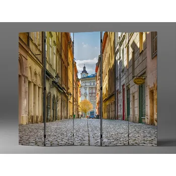 Paraván 3D paraván pražská ulička Rozměr: 225 x 180 cm