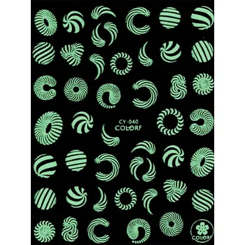 Přípravek na nehty Samolepka na nehty pro zdobení svítící pod UV zářením CY-40